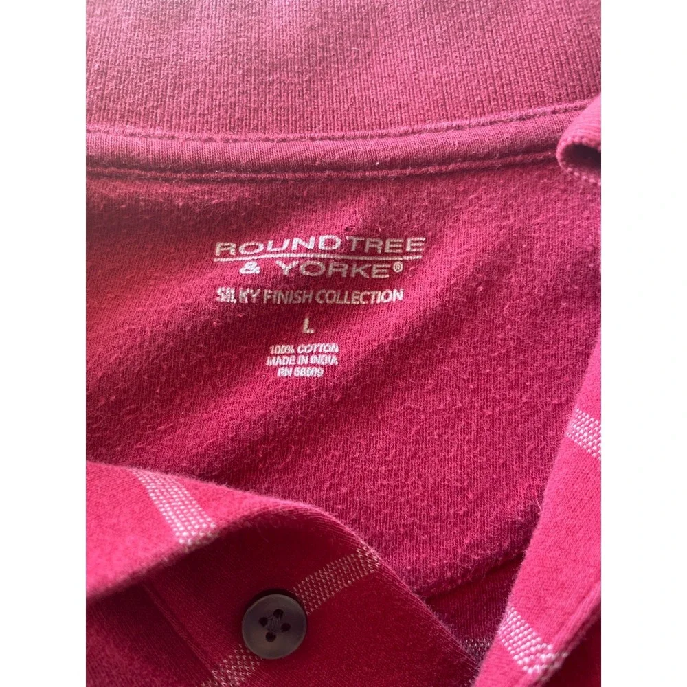 Roundtree & Yorke Polo‎ Shirt Men  Large  Long Sleeve STRIPED